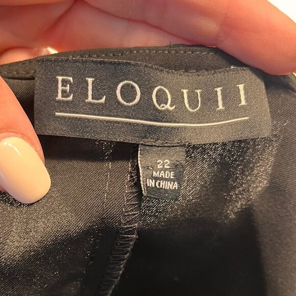 Eloquii Black Wrap Midi Dress Size 22 - Picture 7 of 7